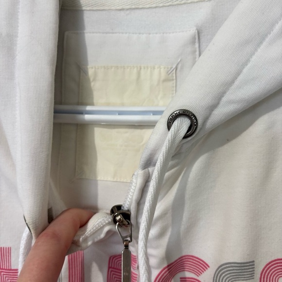 🎉4/30$🎉 Tommy Hilfiger White Zip-Up Hoodie - Fits L/XL - Picture 2 of 5